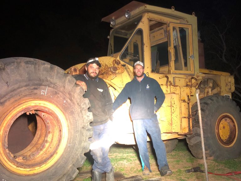 Shane & Chris with large machinery